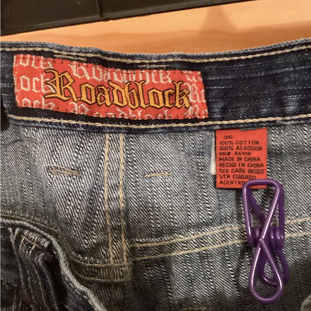 RoadBlock mens extra long jean shorts - Picture 3 of 3
